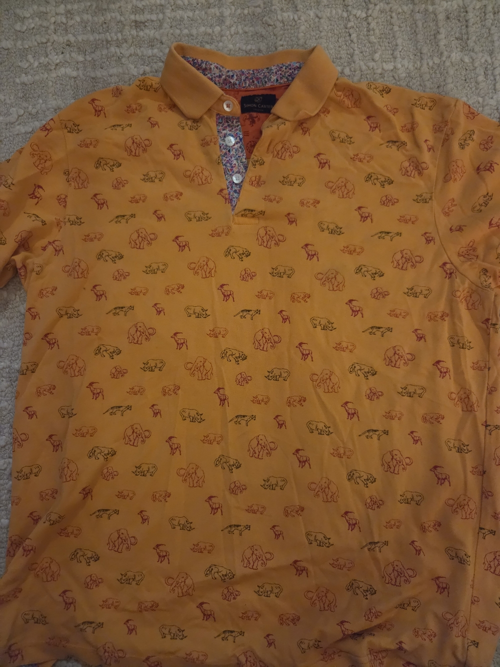 Simon Carter Printed Polo Shirt, Men's L